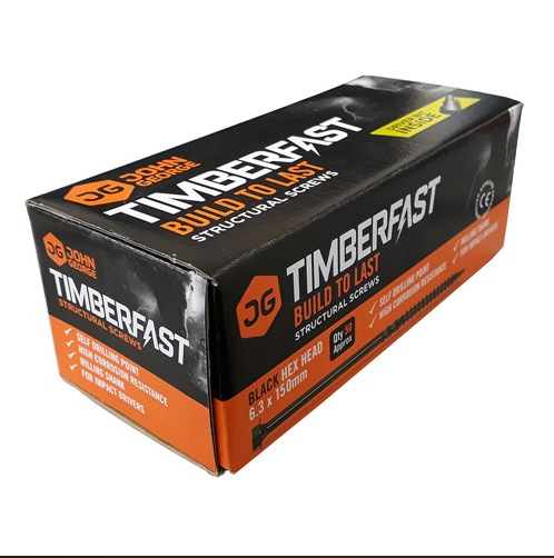 HEX HEAD TIMBERFAST BLACK (BOX 50) 125mm