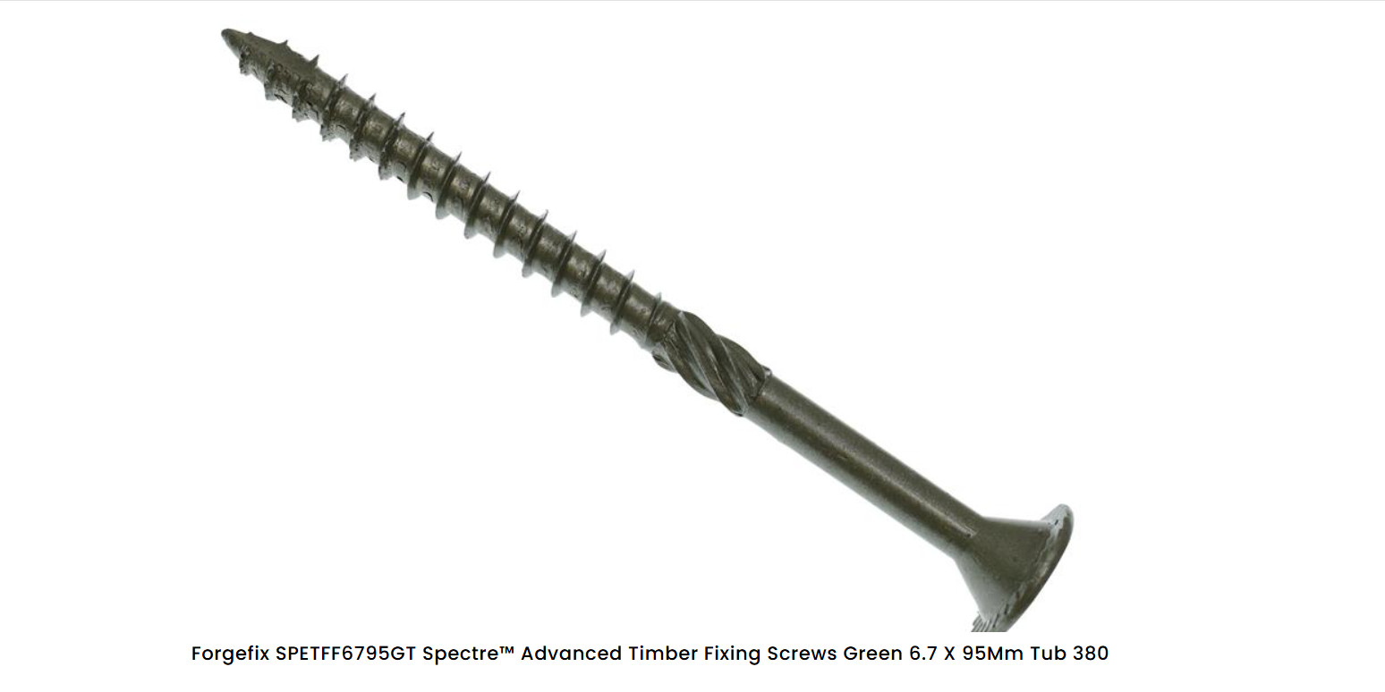 ForgeFix Spectre Advanced Timber Fixing Screws 6.7 x 95mm - Flat Head - Tub