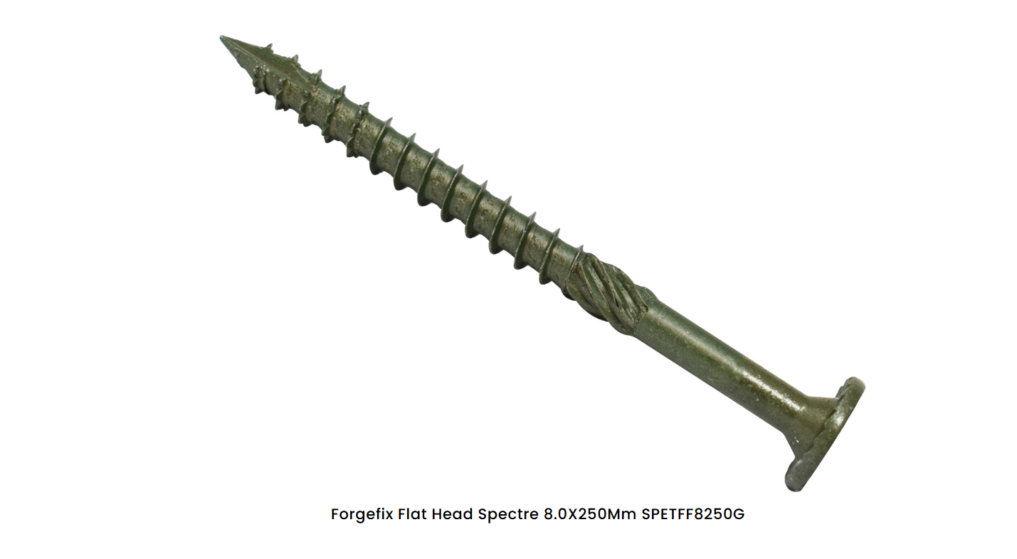 ForgeFix Spectre Advanced Timber Fixing Screws 8.0 x 250mm - Flat Head - Box