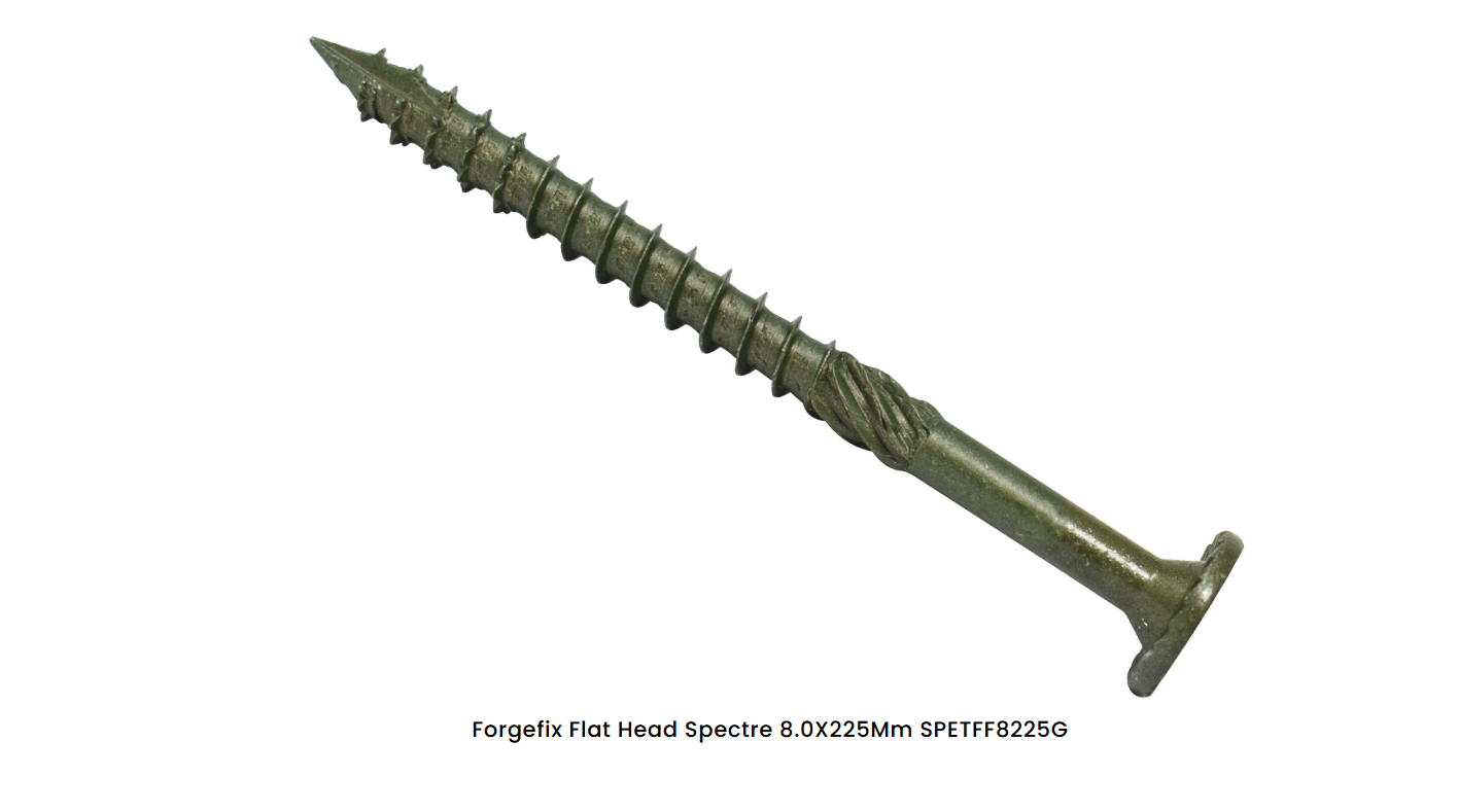 ForgeFix Spectre Advanced Timber Fixing Screws 8.0 x 225mm - Flat Head - Box