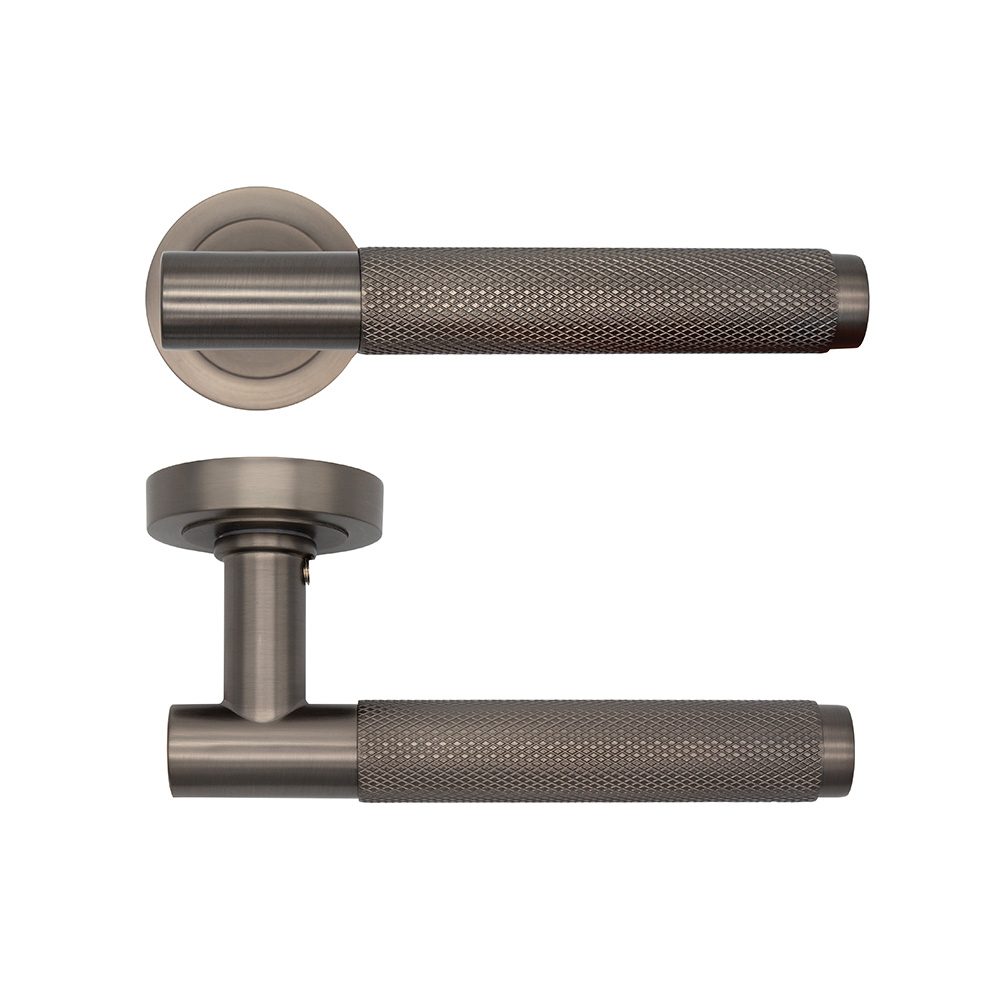 Sparta Matt Satin Black Nickel Lever On Round Rose Handle