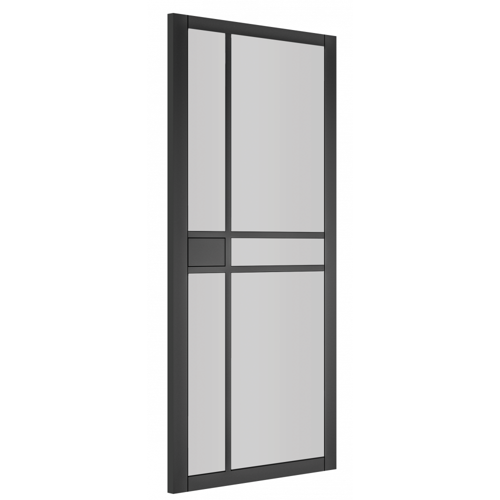 Dalston Black Prefinished Clear Glazed Door 1981mm x 762mm x 35mm