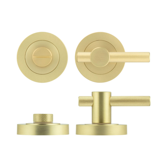 JV855SB Jedo Bari Knurled Bathroom Turn & Release Satin Brass
